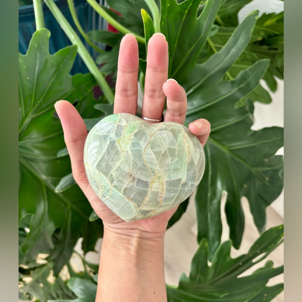 Green Moonstone Heart